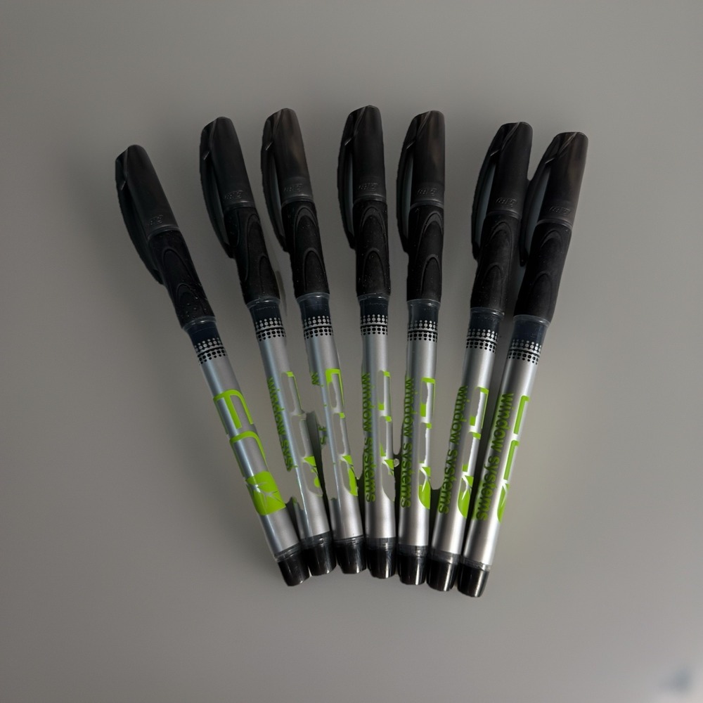 Lot of 40 ECO WINDOW SYSTEMS Pens Med Point 0.7mm,  Green /BLACK (00069)